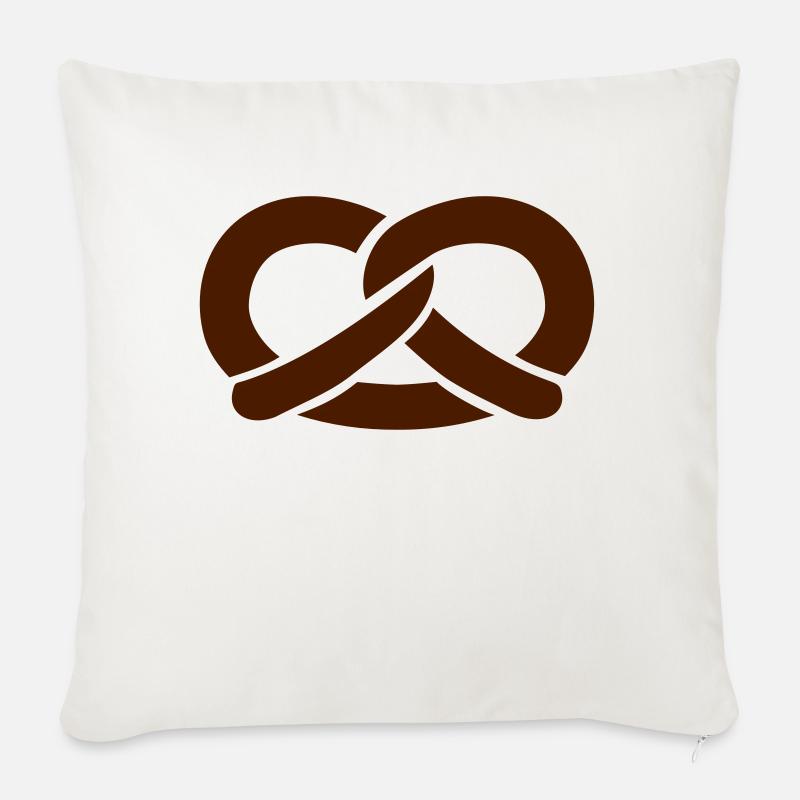 Bretzel - Housse de coussin décorative 45 x 45 cm - blanc nature