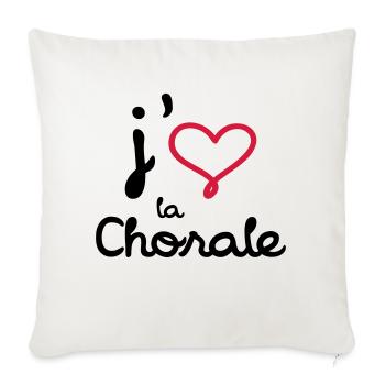 J'aime la Chorale - Sofa pillowcase 17,3'' x 17,3'' (45 x 45 cm) - natural white - Front