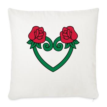 Coeur de fleur de rose 3c - Housse de coussin décorative 45 x 45 cm - blanc nature - Devant