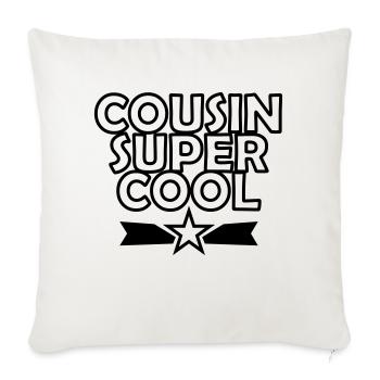 Oncle / Tante / Cousin / Cousine - Housse de coussin décorative 45 x 45 cm - blanc nature - Devant