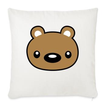 teddy face head cuddly toy - Sofa pillowcase 17,3'' x 17,3'' (45 x 45 cm) - natural white - Front