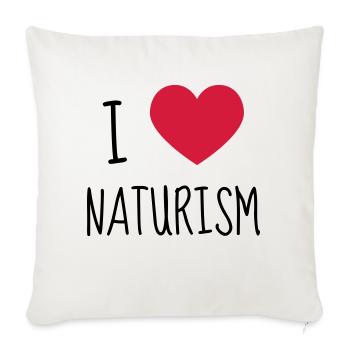 Naturismus / FKK / Nudismus / Naturist - Sofakissenbezug 45 x 45 cm - Naturweiß  - Vorne