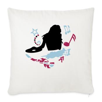female DJ - Sofa pillowcase 17,3'' x 17,3'' (45 x 45 cm) - natural white - Front