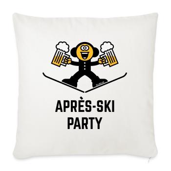 Après-ski (Bière / Dessin animé / 3C) - Housse de coussin décorative 45 x 45 cm - blanc nature - Devant
