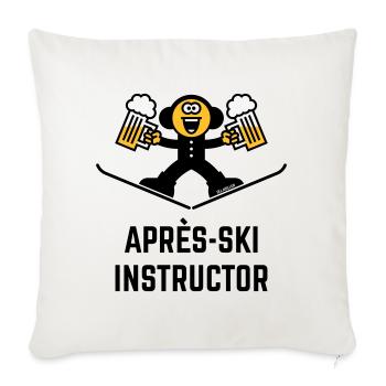Moniteur après-ski (bière / caricature / 3C) - Housse de coussin décorative 45 x 45 cm - blanc nature - Devant
