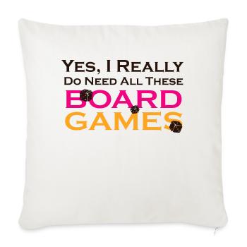 Boardgame Chess Backgammon Game Night - Sofa pillowcase 17,3'' x 17,3'' (45 x 45 cm) - natural white - Front