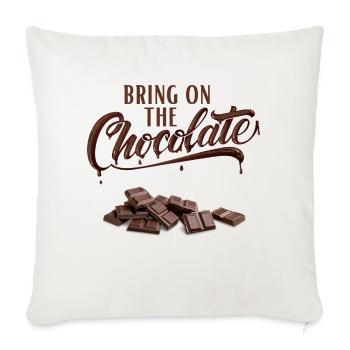 Apportez le chocolat - Schokoliebe - Housse de coussin décorative 45 x 45 cm - blanc nature - Devant