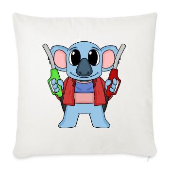Gas station attendant Koala gas station - Sofa pillowcase 17,3'' x 17,3'' (45 x 45 cm) - natural white - Front