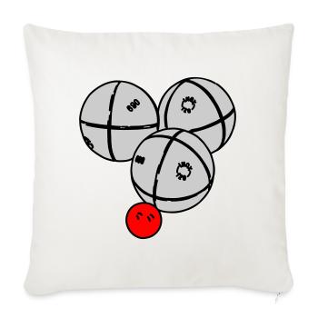 Petanque Kugeln - Sofakissenbezug 45 x 45 cm - Naturweiß  - Vorne