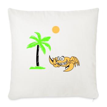 Palmier crabe - Housse de coussin décorative 45 x 45 cm - blanc nature - Devant