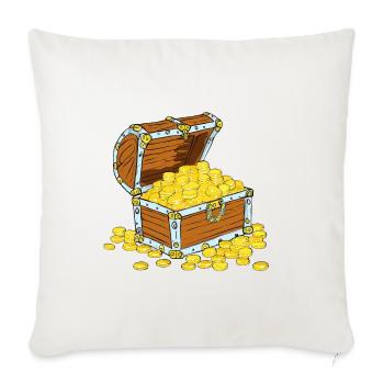 Treasure chest full of gold - Sofa pillowcase 17,3'' x 17,3'' (45 x 45 cm) - natural white - Front