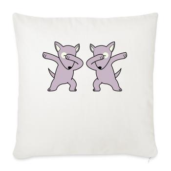 dog dabbing - Sofakissenbezug 45 x 45 cm - Naturweiß  - Vorne