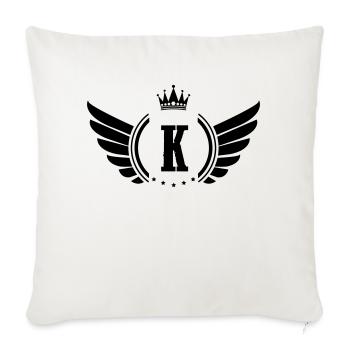 wappen k - Sofakissenbezug 45 x 45 cm - Naturweiß  - Vorne