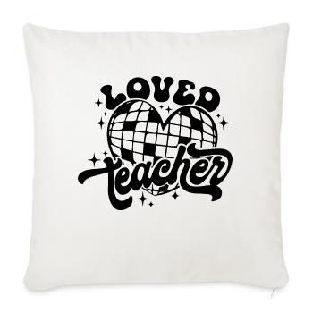 Loved Teacher Heart Disco Art - Sofa pillowcase 17,3'' x 17,3'' (45 x 45 cm) - natural white - Front
