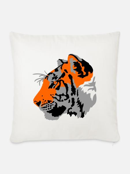 Tiger - Sofakissenbezug 45 x 45 cm - Naturweiß