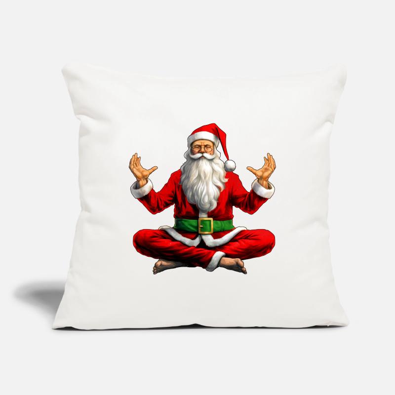 Noël des yogis Housse de coussin décorative 45 x 45 cm