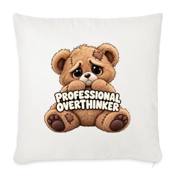 Professioneller Grübler Bär - Sofakissenbezug 45 x 45 cm - Naturweiß  - Vorne