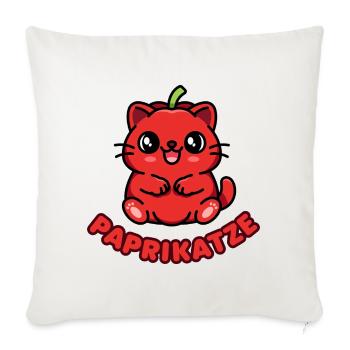 Paprikatze - die Fusion aus Katze und Paprika - Sofakissenbezug 45 x 45 cm - Naturweiß  - Vorne