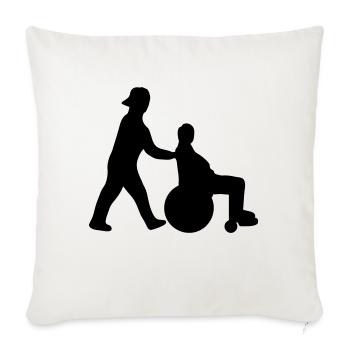chaise roulante - Housse de coussin décorative 45 x 45 cm - blanc nature - Devant