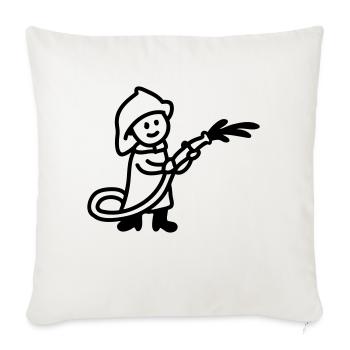 Pompier - ligne - Housse de coussin décorative 45 x 45 cm - blanc nature - Devant