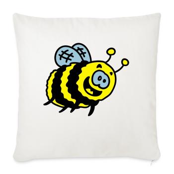 funny bumblebee 3 - Sofa pillowcase 17,3'' x 17,3'' (45 x 45 cm) - natural white - Front