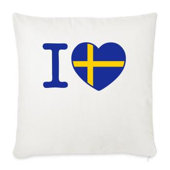 I Love Sweden - Sofa pillowcase 17,3'' x 17,3'' (45 x 45 cm) - natural white - Front