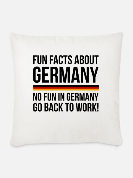 Germany Fun Facts - Sofakissenbezug 45 x 45 cm - Naturweiß