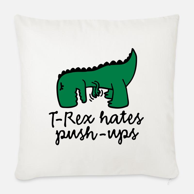T-Rex hates push-ups - Sofakissenbezug 45 x 45 cm - Naturweiß 