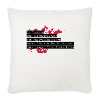 anti-nazi-shirt sortie-shirt - Housse de coussin décorative 45 x 45 cm - blanc nature - Devant