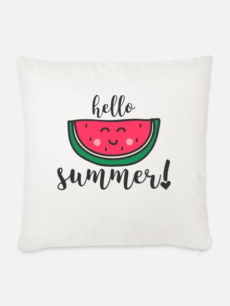 HELLO SUMMER - Sofakissenbezug 45 x 45 cm - Naturweiß