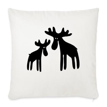 Rentier - Sofakissenbezug 45 x 45 cm - Naturweiß  - Vorne