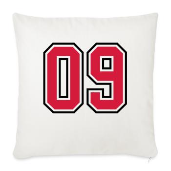 09 sports jersey football number - Housse de coussin décorative 45 x 45 cm - blanc nature - Devant