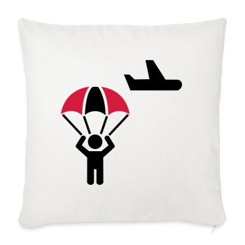 Parachutistes - Housse de coussin décorative 45 x 45 cm - blanc nature - Devant