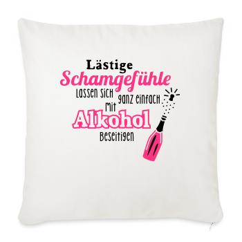 Alkohol - Spruch - Sekt - Prosecco - Party - 2C - Sofakissenbezug 45 x 45 cm - Naturweiß  - Vorne