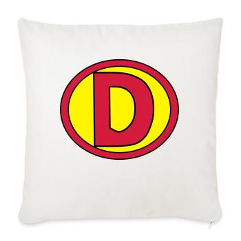 Super, Superheld, Superheldin, Hero, D - Sofa pillowcase 17,3'' x 17,3'' (45 x 45 cm) - natural white - Front