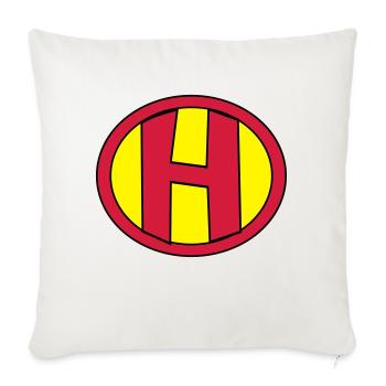 Super, Superheld, Superheldin, Hero, H - Sofa pillowcase 17,3'' x 17,3'' (45 x 45 cm) - natural white - Front
