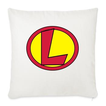 Super, Superheld, Superheldin, Hero, L - Sofa pillowcase 17,3'' x 17,3'' (45 x 45 cm) - natural white - Front