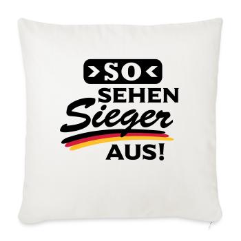 So sehen Sieger aus - Sofakissenbezug 45 x 45 cm - Naturweiß  - Vorne