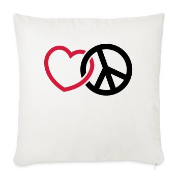 love peace - Sofa pillowcase 17,3'' x 17,3'' (45 x 45 cm) - natural white - Front