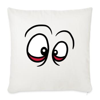 yeux yeux regardent le visage enroulé yeux - Housse de coussin décorative 45 x 45 cm - blanc nature - Devant