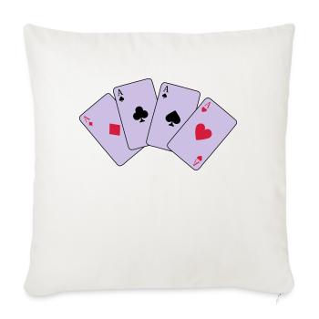 Card Game, Poker, Ace - Housse de coussin décorative 45 x 45 cm - blanc nature - Devant