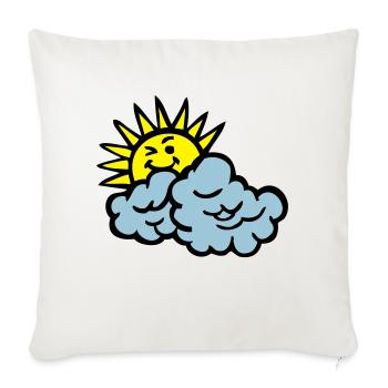 cloud smile sun - Sofa pillowcase 17,3'' x 17,3'' (45 x 45 cm) - natural white - Front