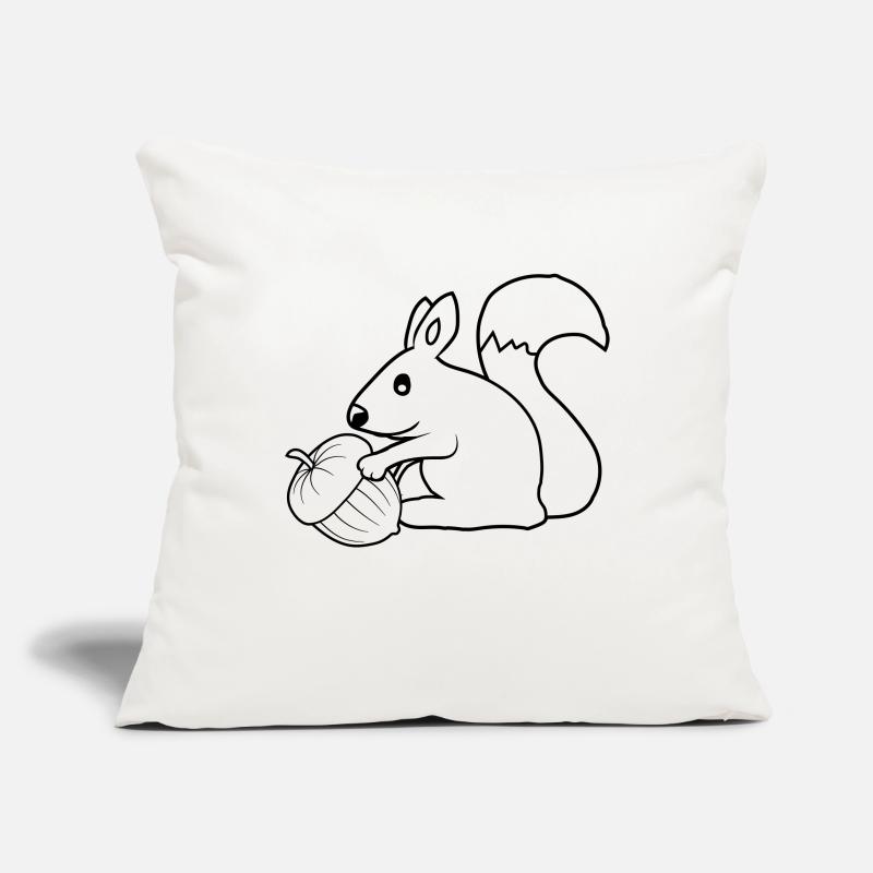Fröhliches Eichhörnchen Eichel Sofakissenbezug 45 x 45 cm