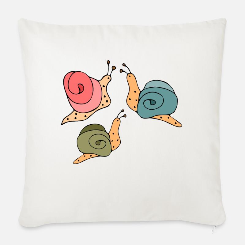 Escargots - Housse de coussin décorative 45 x 45 cm - blanc nature