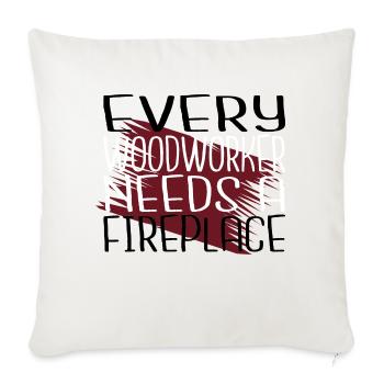 woodcutter chop wood statement jokes forest work - Sofa pillowcase 17,3'' x 17,3'' (45 x 45 cm) - natural white - Front