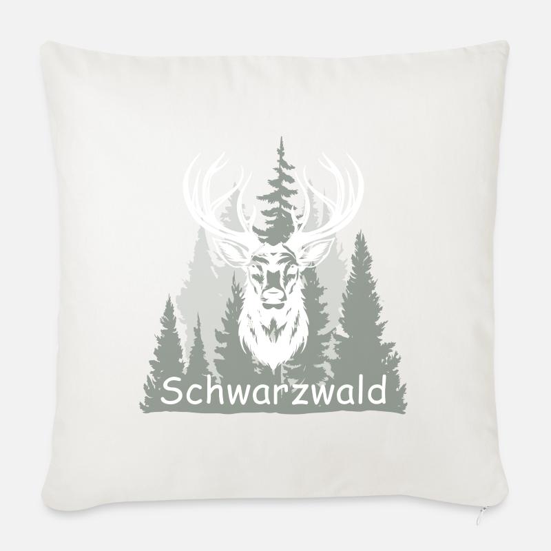 Schwarzwald - Sofakissenbezug 45 x 45 cm - Naturweiß 