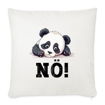 Nö Einfach Nö No Nein Panda Bär Süß Lustig Spruch - Sofakissenbezug 45 x 45 cm - Naturweiß  - Vorne