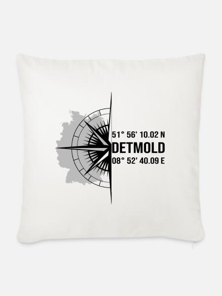 Koordinaten Detmold - Sofakissenbezug 45 x 45 cm - Naturweiß