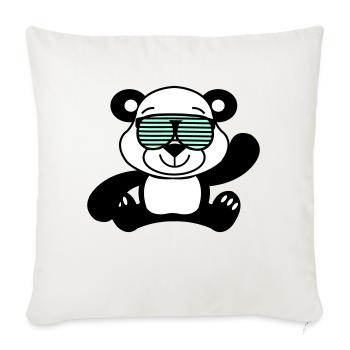 Panda Ours Cool - Housse de coussin décorative 45 x 45 cm - blanc nature - Devant