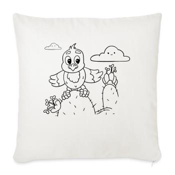 Design for creatives: Vulture coloring page - Sofa pillowcase 17,3'' x 17,3'' (45 x 45 cm) - natural white - Front